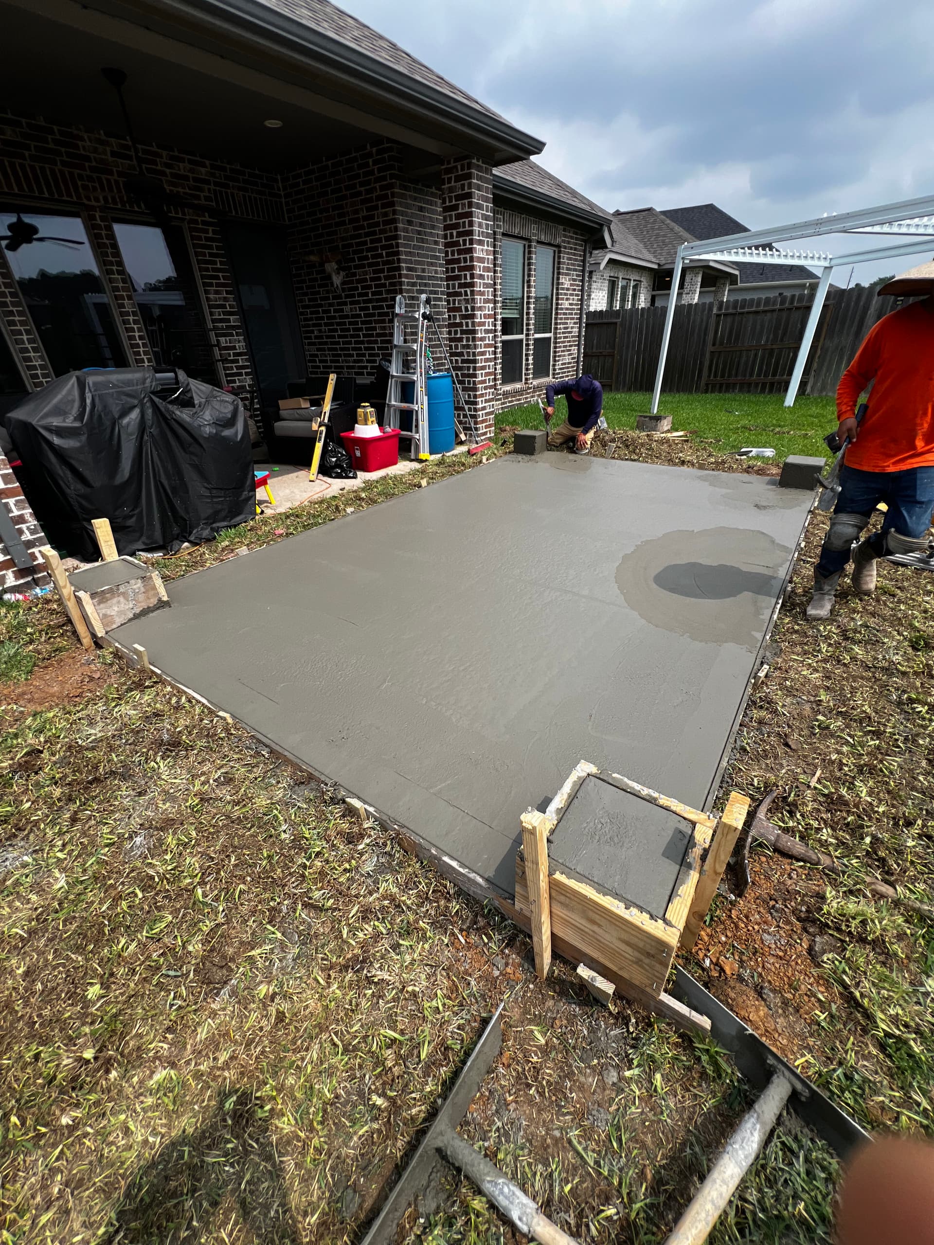 Gallery photos for Concrete Patio Pour with Gazebo Footings and Column Setup: Image #3