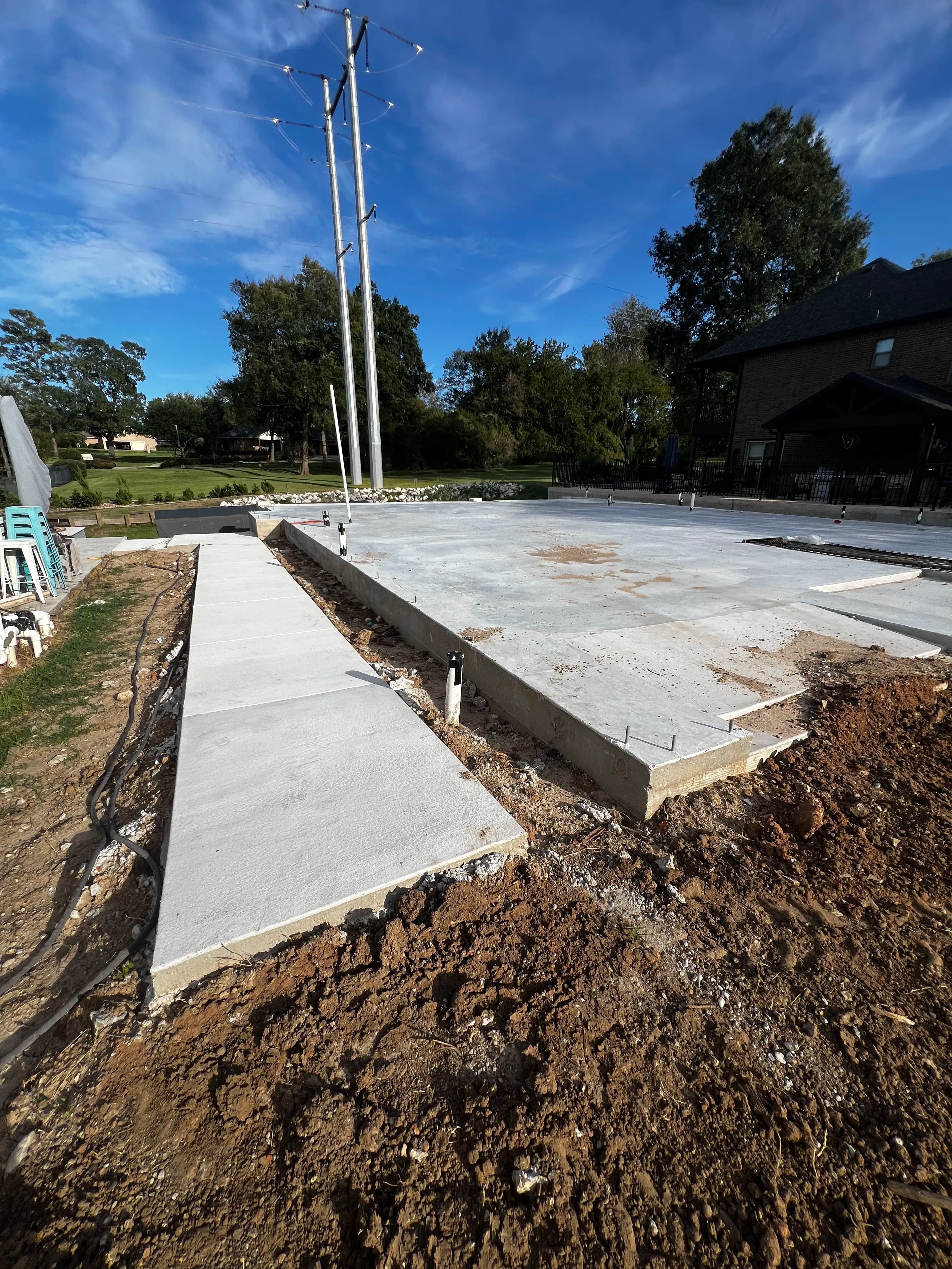 Project Concrete Foundation Slab Poured Flat and Ready to Build On image