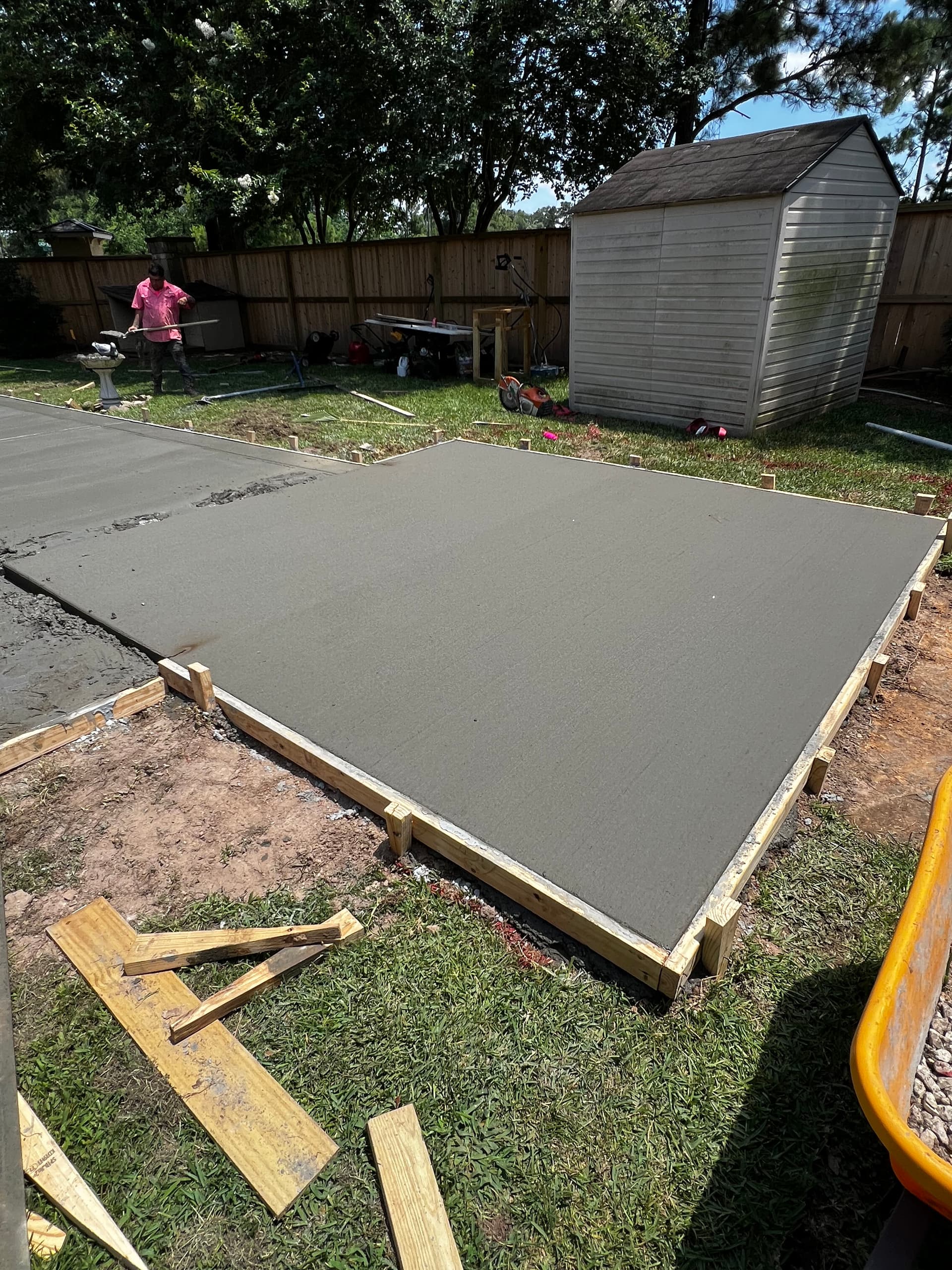 Gallery photos for Backyard Concrete Patio and Shed Slab Done Right: Image #1