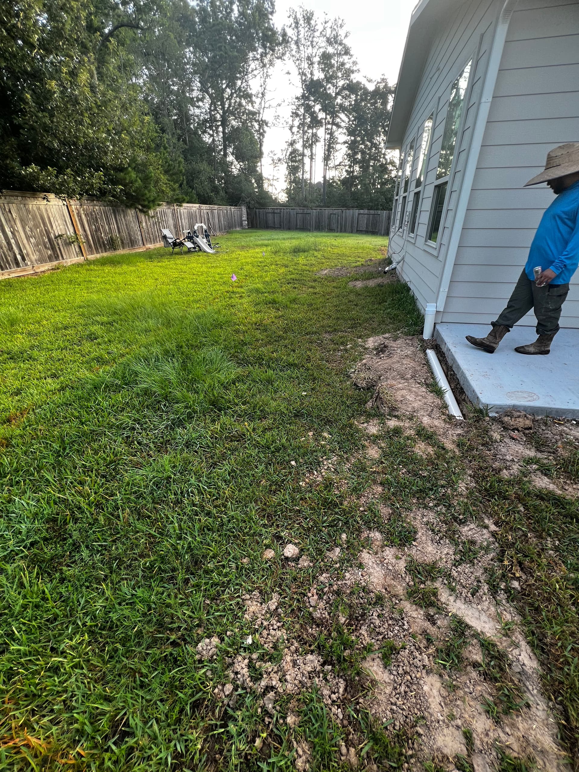Gallery photos for Backyard Goes From Bare Dirt to Stunning Stamped Concrete Patio: Image #2