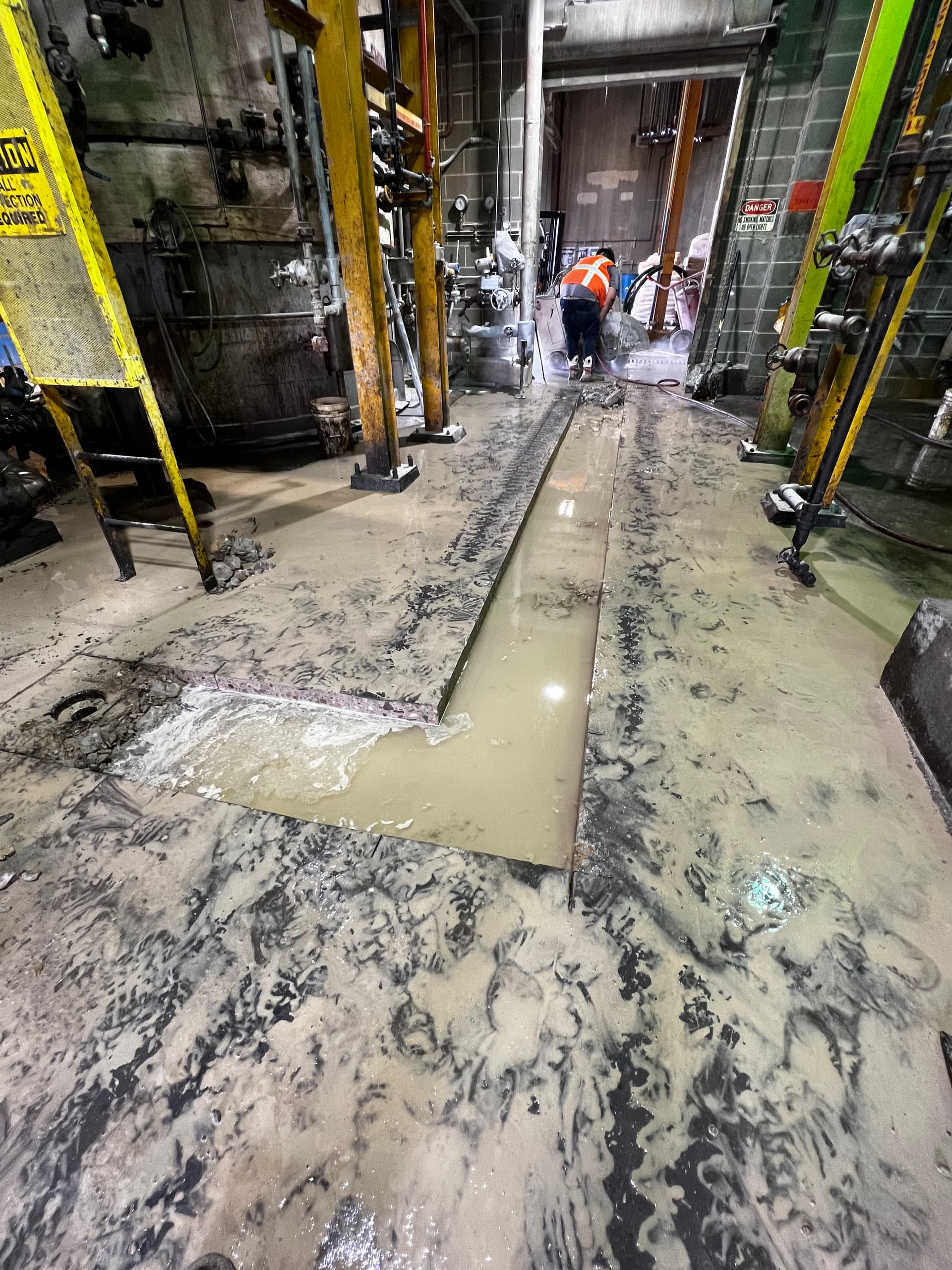 Gallery photos for Industrial Concrete Trench Cut and Pour for Active Job Site Drainage: Image #4